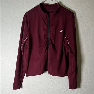 Body Instinct Zip Up Jacket Women’s Size 3X Maroon & White